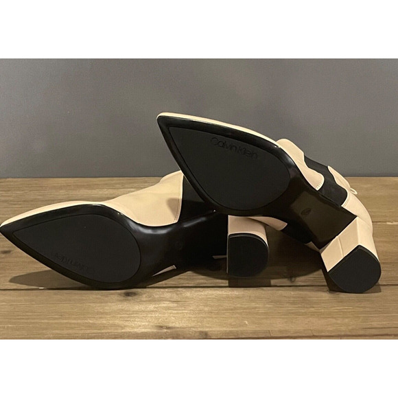 Calvin Klein Women's Feli Ankle Dress Booties Size 7 Beige Pointed Toe Pull On - Picture 10 of 14